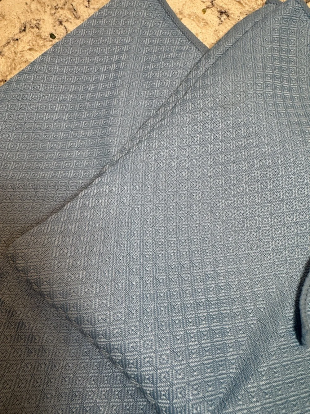 Set of two Vintage Fashion Industries Linen‎ Napkins baby light blue